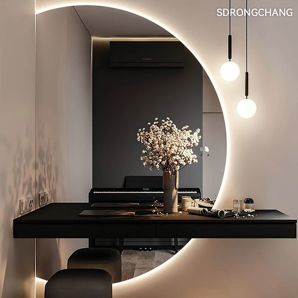 LED Mirror Left cut Half Moon- MIRLHM1200
