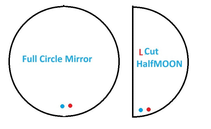 LED Mirror Left cut Half Moon- MIRLHM1200