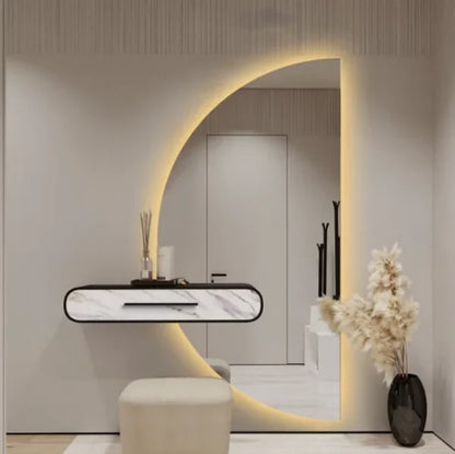 LED Mirror in Right cut Half Moon- MIRRHM1200