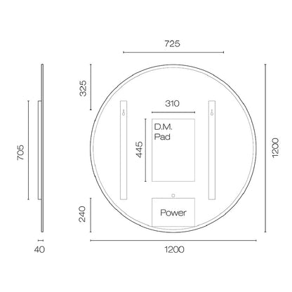 LED Mirror X-202 Round 1200 Frontlit