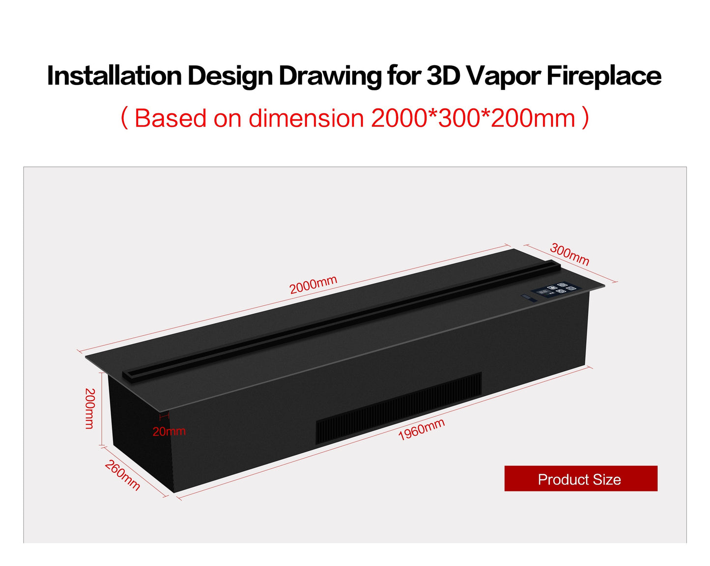 Fake Fumes Electrical Fireplace - Water vapor Flames