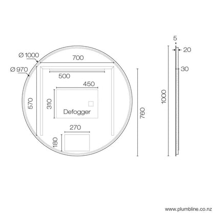 LED Mirror X-201 Round 1000 Backlit