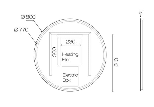 LED Mirror X-201 Round 800 Backlit