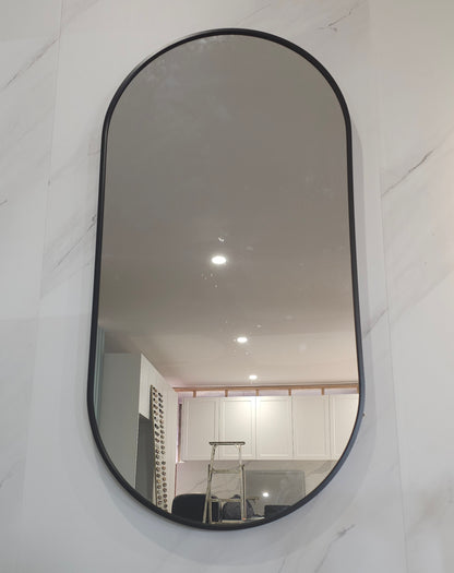 Mirror in Oval Shape with Black Frame- MIROVNL