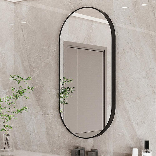 Mirror in Oval Shape with Black Frame- MIROVNL