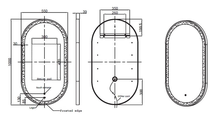 LED Mirror Oval shape-1000*550