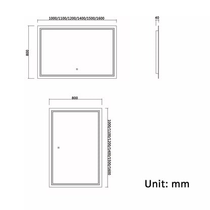 LED Mirror in Rectangle shape- MIRE1200