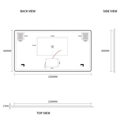 LED Mirror in Rectangle Shape- MIRE1500