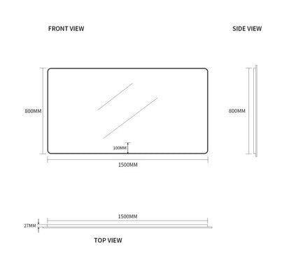 LED Mirror in Rectangle Shape- MIRE1500