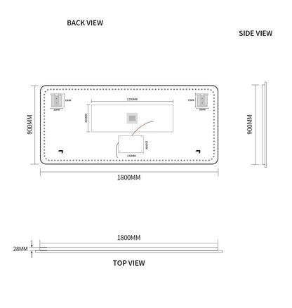 LED Mirror Rectangle-MIRREC1800*900