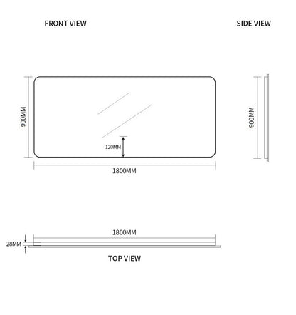 LED Mirror Rectangle-MIRREC1800*900