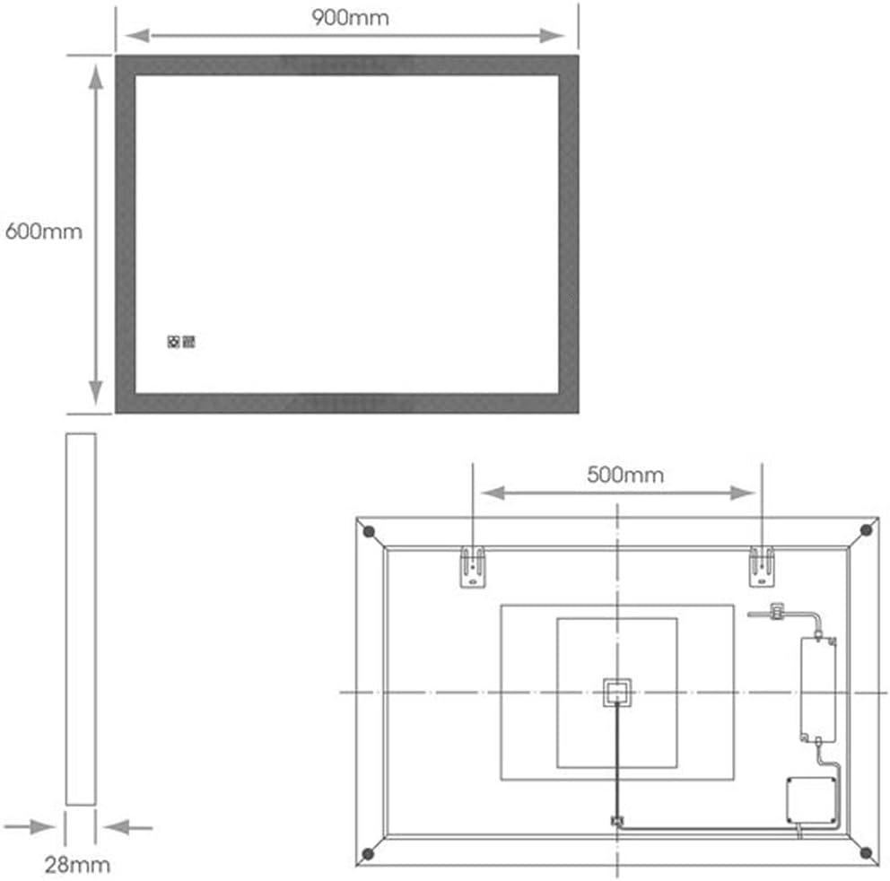 LED Mirror Rectangle-800*600 Blue Tooth