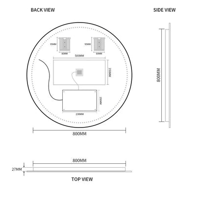 LED Mirror X-202 Round 800 Frontlit