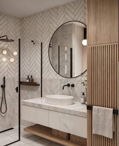 Mirror in Round shape with Black Frame- MIRO600NL
