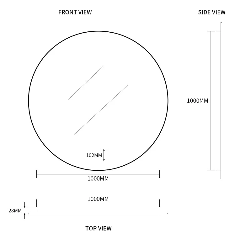 LED Mirror X-202 Round 1000 Frontlit