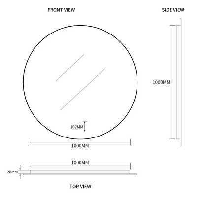 LED Mirror X-202 Round 1000 Frontlit