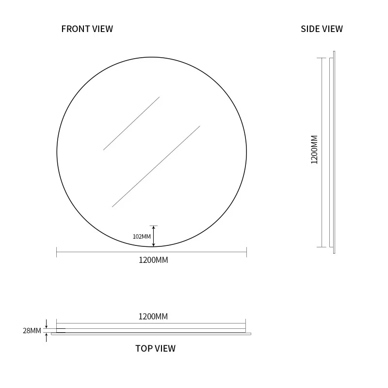 Mirror Roun Sample LED Mirror in Round Shape- MIRO1200 – Just Home of Builders