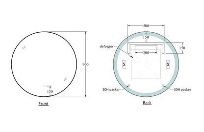 LED Mirror X-202 Round 900 Frontlit