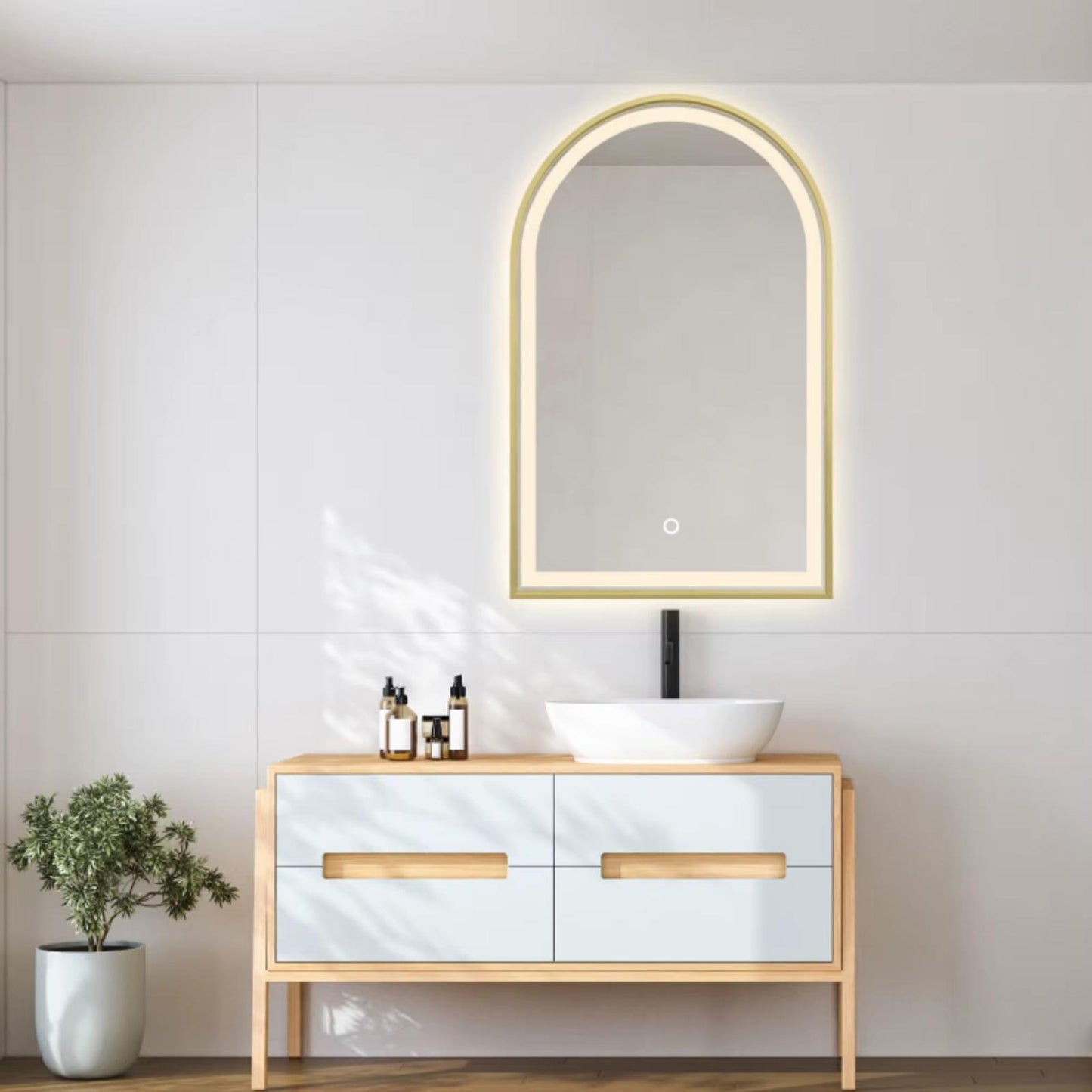 Arch Mirror With Gold Frame